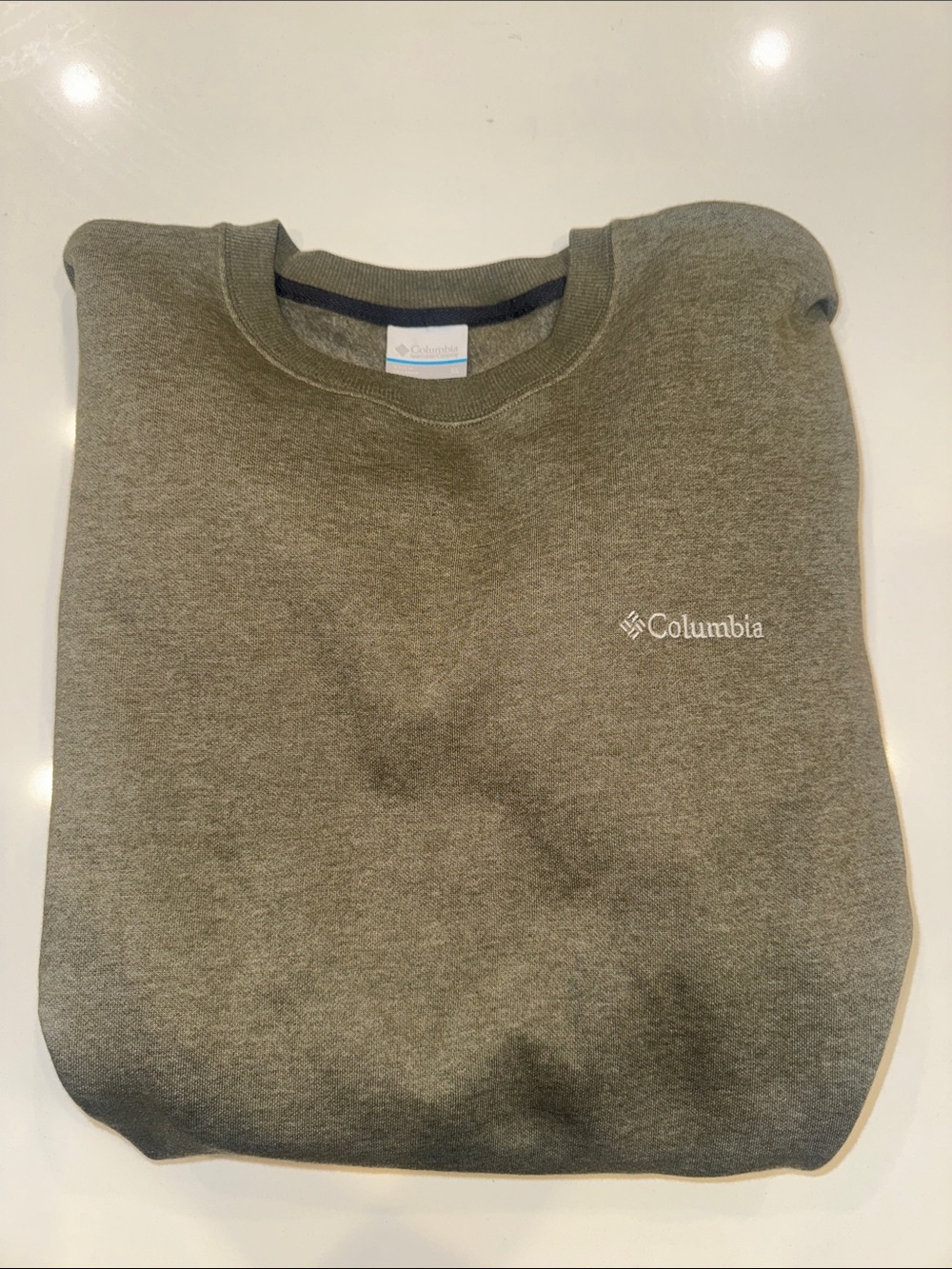 Columbia Men's HART MOUNTAIN CREW Crewneck Sweatshirt olive green size XL NEW